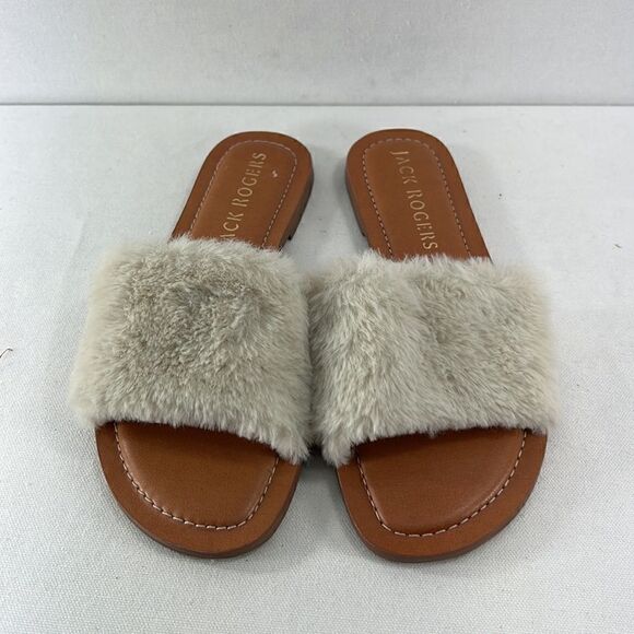Jack Rogers Faux Fur Sabrina Slide Sandal Natural size 6.5 - Picture 2 of 7